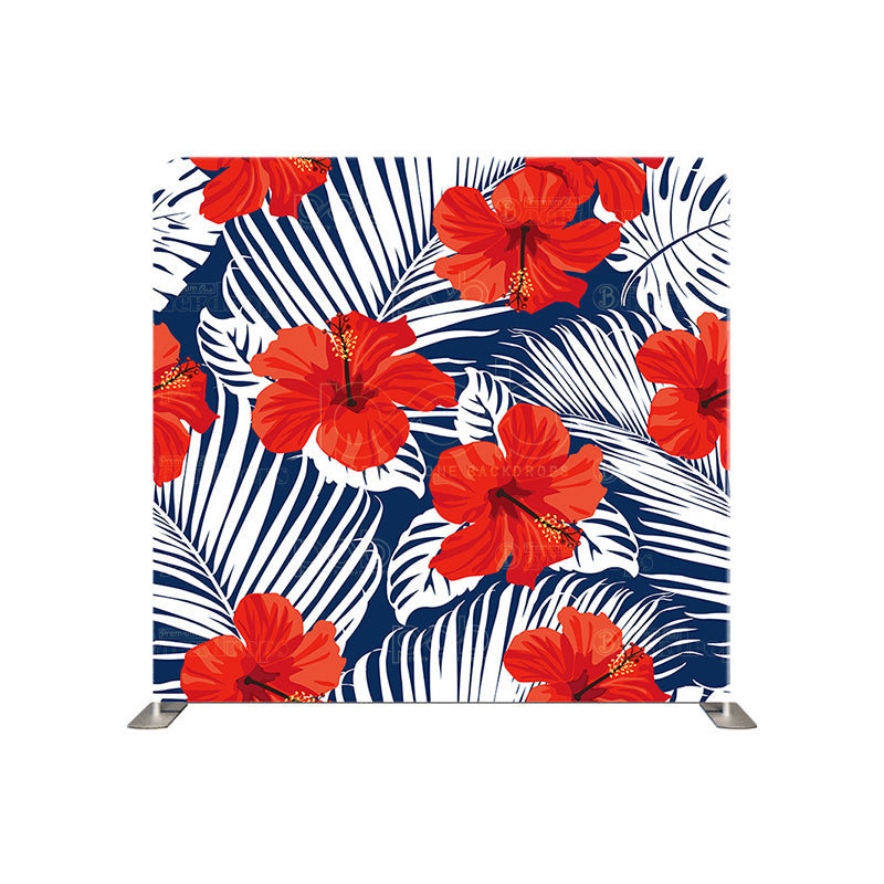 premium one pillow cover backdrops-Red and Blue Tropic