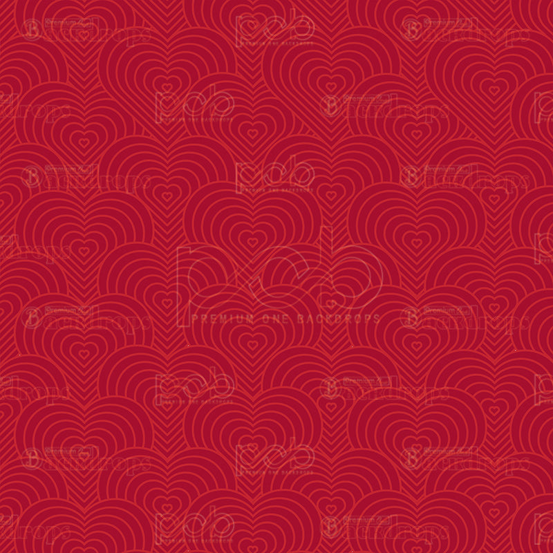 premium one pillowcover backdrops-Red love heart pattern background