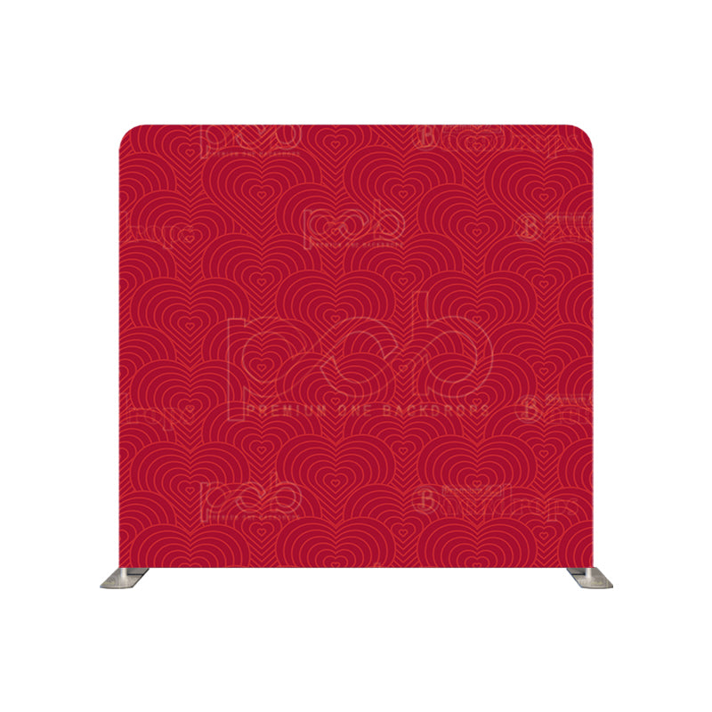 premium one pillowcover backdrops-Red love heart pattern