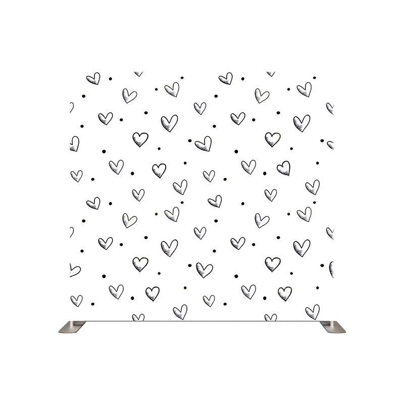 premium one pillowcover backdrops-Retro Hearts