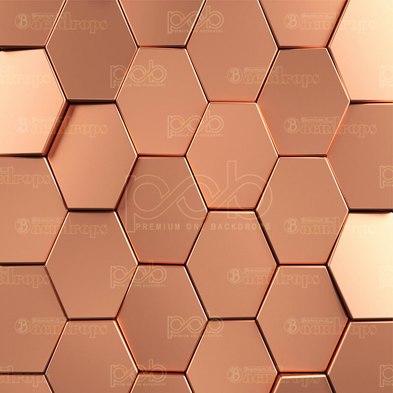 premium one pillowcover backdrops-Rose Gold Hexagon