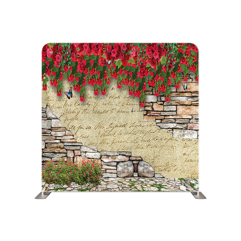 premium one pillow cover backdrops-Roses and Bricks