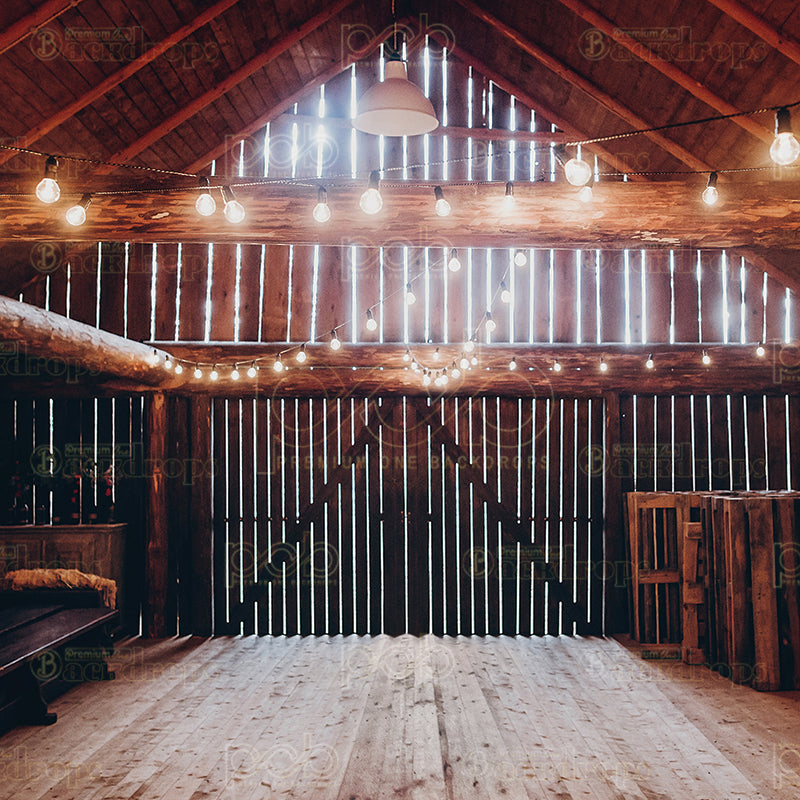 premium one pillowcover backdrops-Rustic Barn Glow