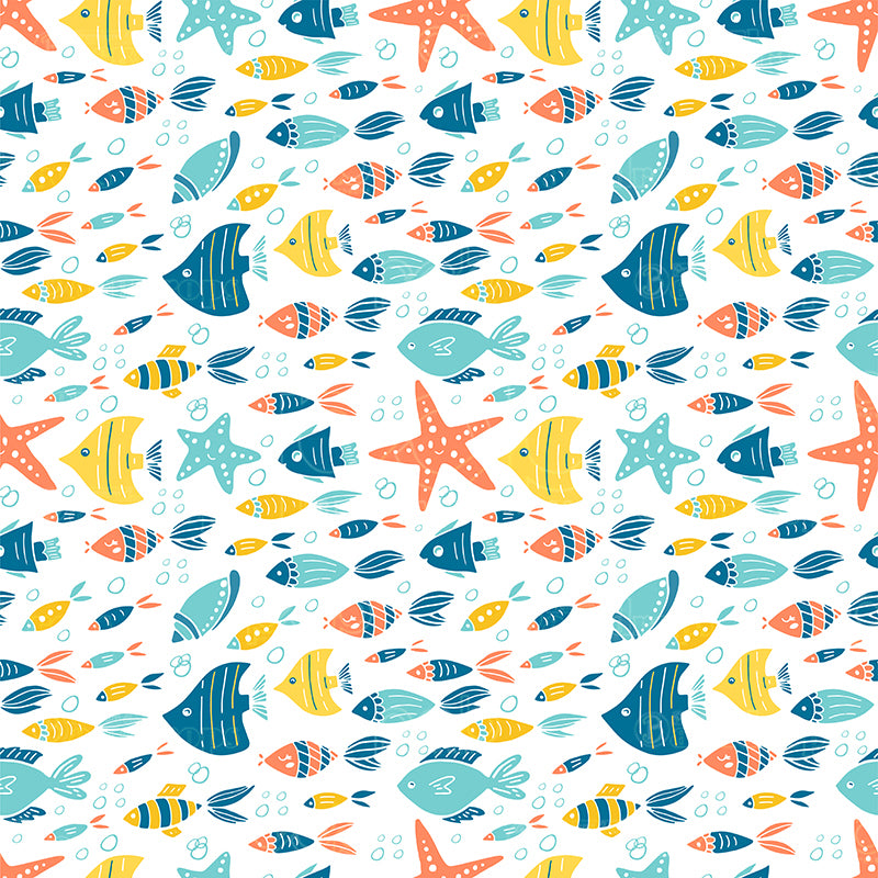 premium one pillowcover backdrops-Schools Of Fish