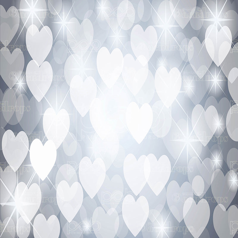 premium one pillowcover backdrops-Silver Hearts