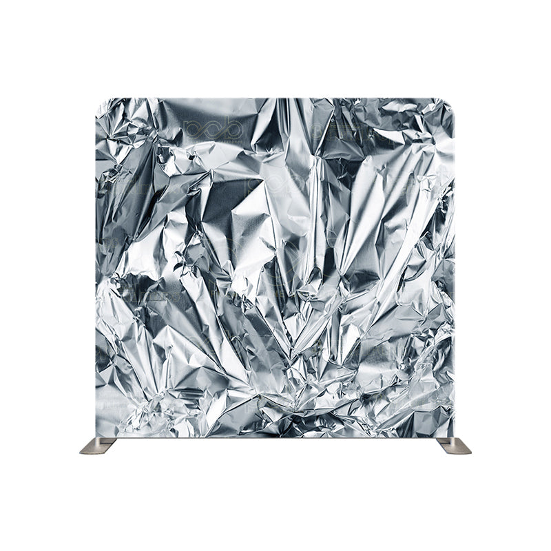 premium one pillowcover backdrops-Silver surface wrinkled foil