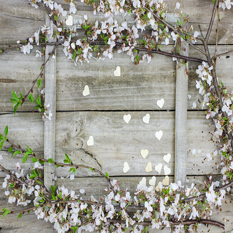 premium one pillowcover backdrops-Simple Wood Flowers