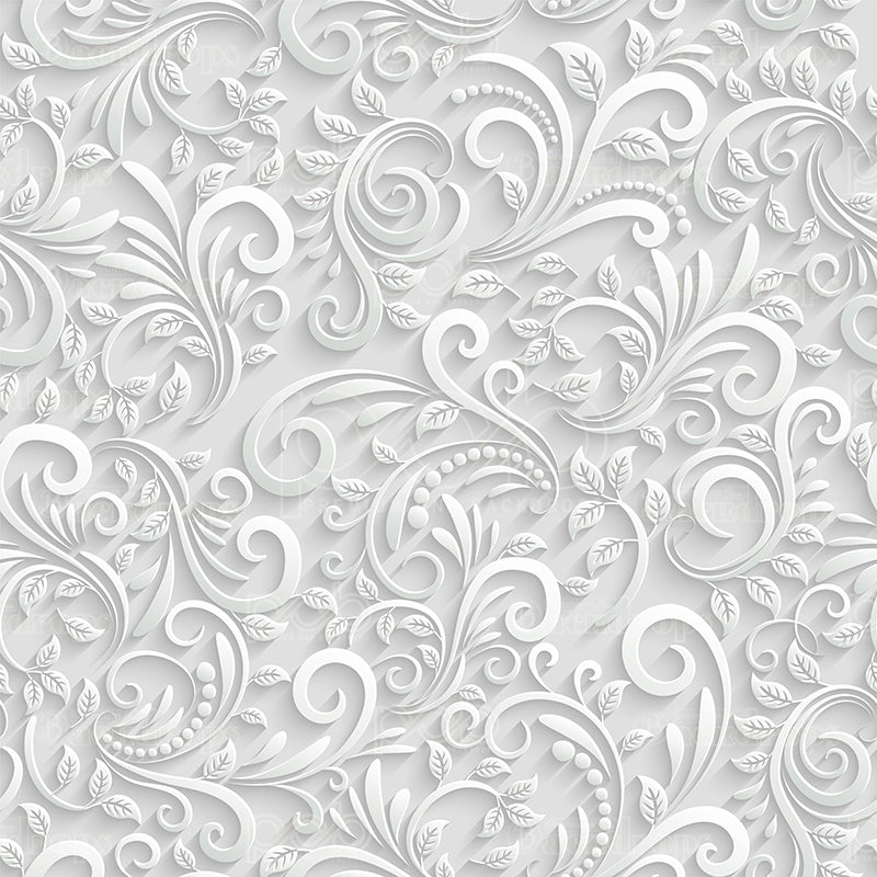 premium one pillowcover backdrops-Spiral White Flowers