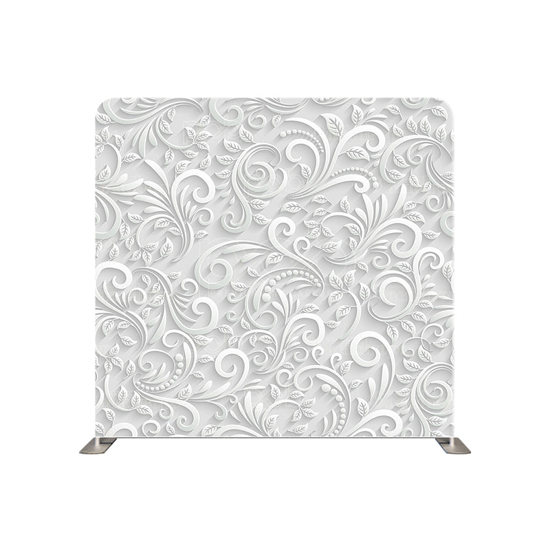 premium one pillow cover backdrops-Spiral White Flowers