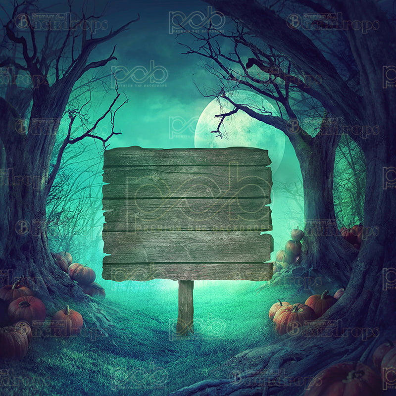 premium one pillowcover backdrops-Spooky Forest Entry