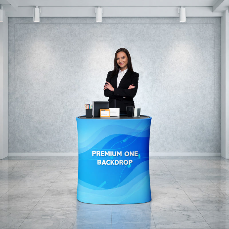 Spring Up Display Square Counter with Led Lights