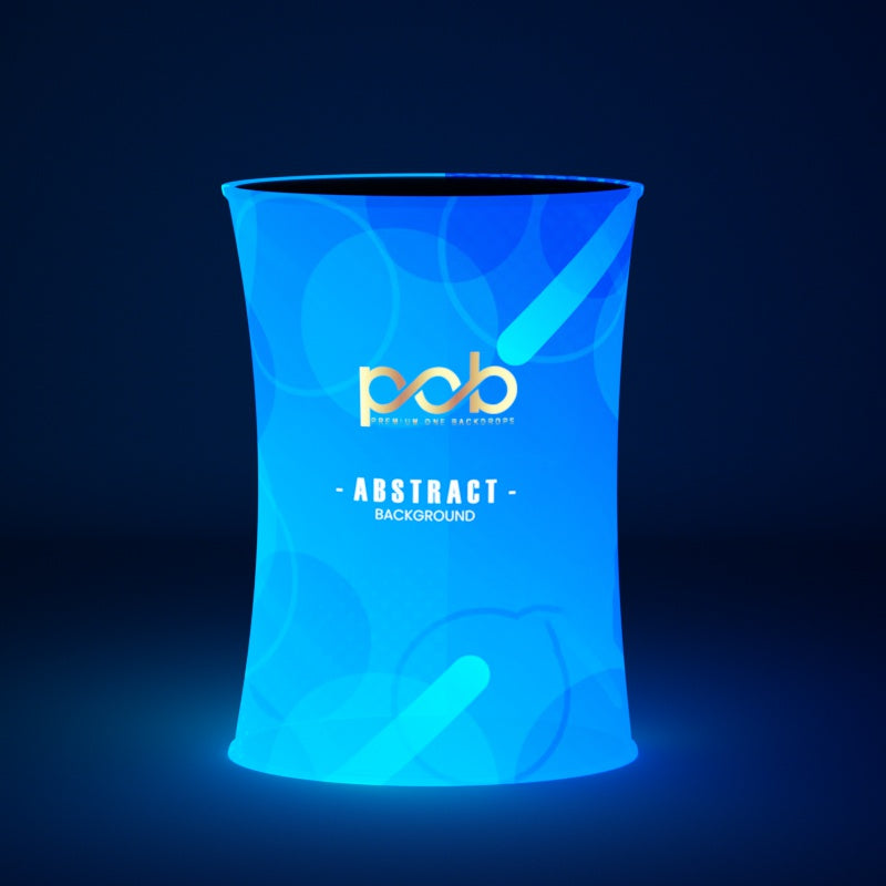 Spring Up Display Oval Counter with Led Lights