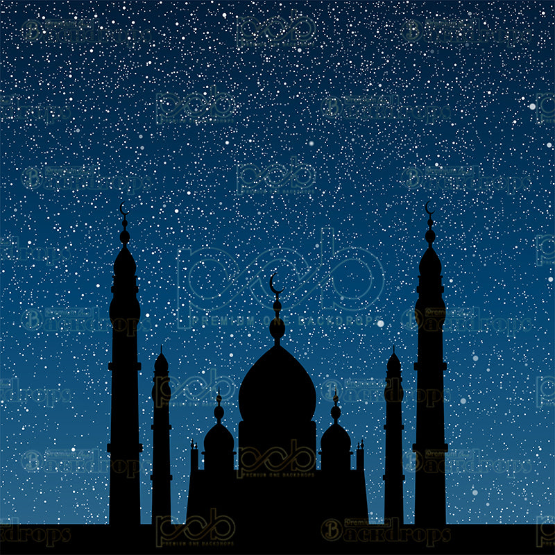 premium one pillowcover backdrops-Starry Night Mosque