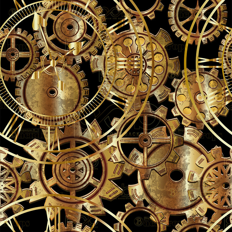 premium one pillowcover backdrops-Steampunk Gears