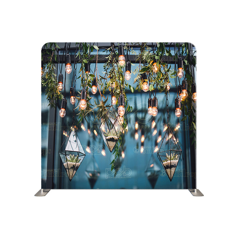 premium one pillow cover backdrops-Stones and flowers hang among the lamps