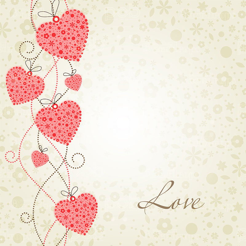 premium one pillowcover backdrops-String Of Hearts