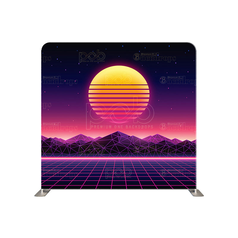 premium one pillow cover backdrops-Sunset Geometric