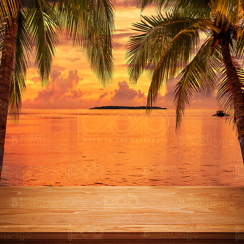 premium one pillowcover backdrops-Sunset Paradise