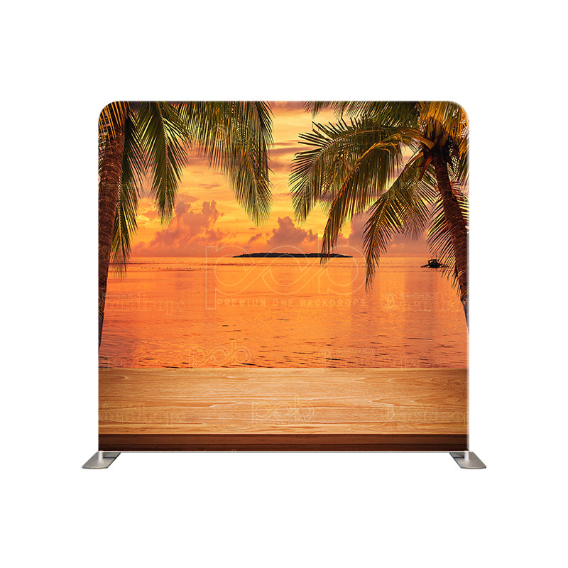 premium one pillow cover backdrops-Sunset Paradise