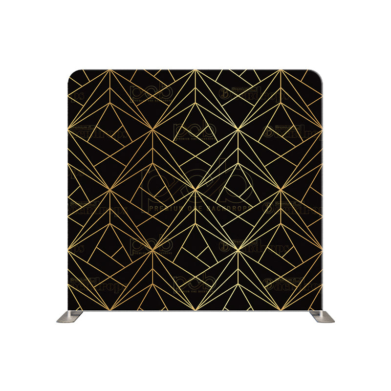 premium one pillow cover backdrops-Super black and gold geometric