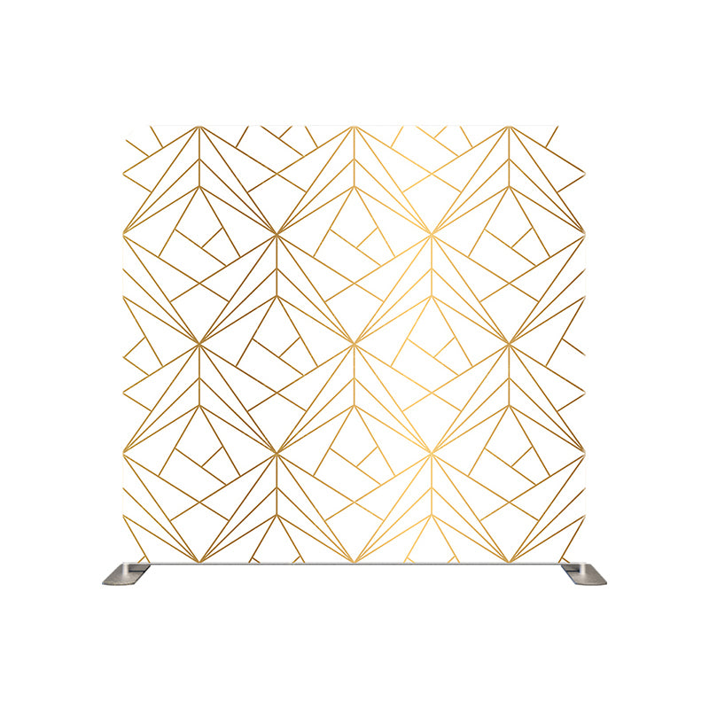 premium one pillow cover backdrops-Super white gold geometric