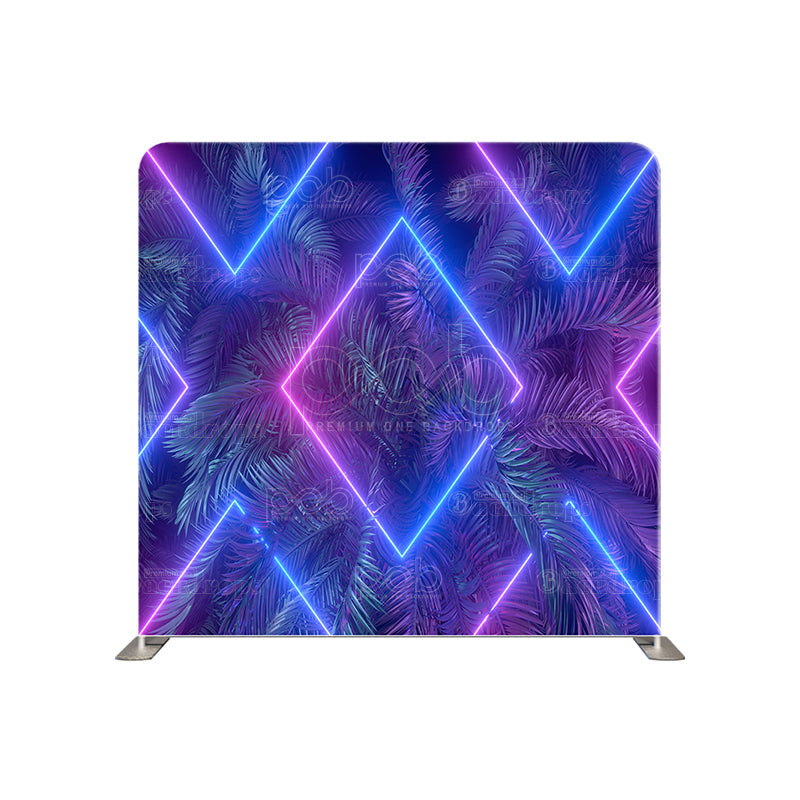 premium one pillow cover backdrops-TREES WITH PINK AND BLUE LIGHTS