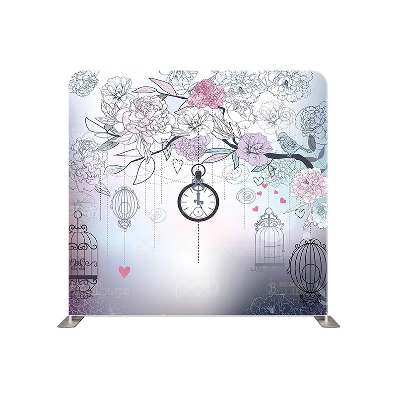 premium one pillow cover backdrops-Tell Time And Flowers