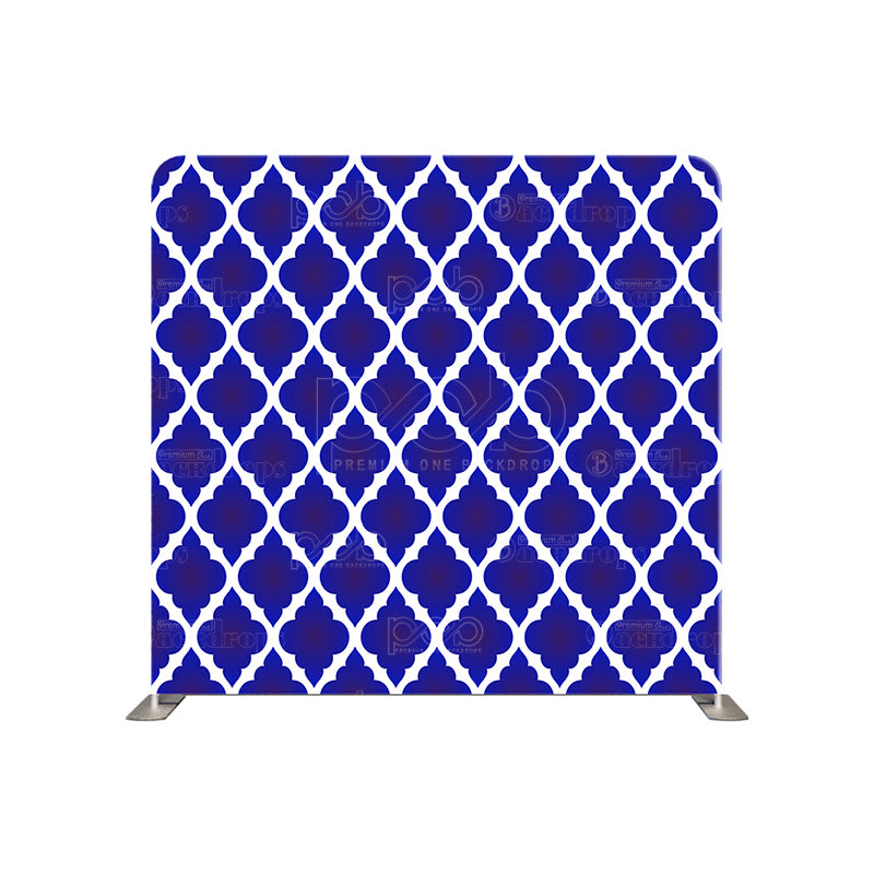 premium one pillowcover backdrops-Thai Pattern Blue White