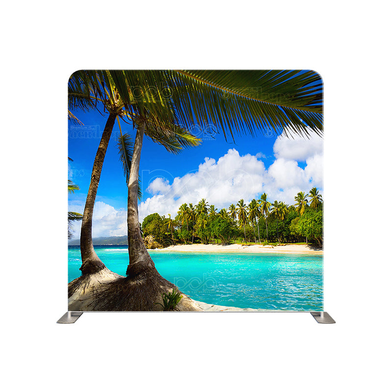 premium one pillow cover backdrops-Tropical beach shot