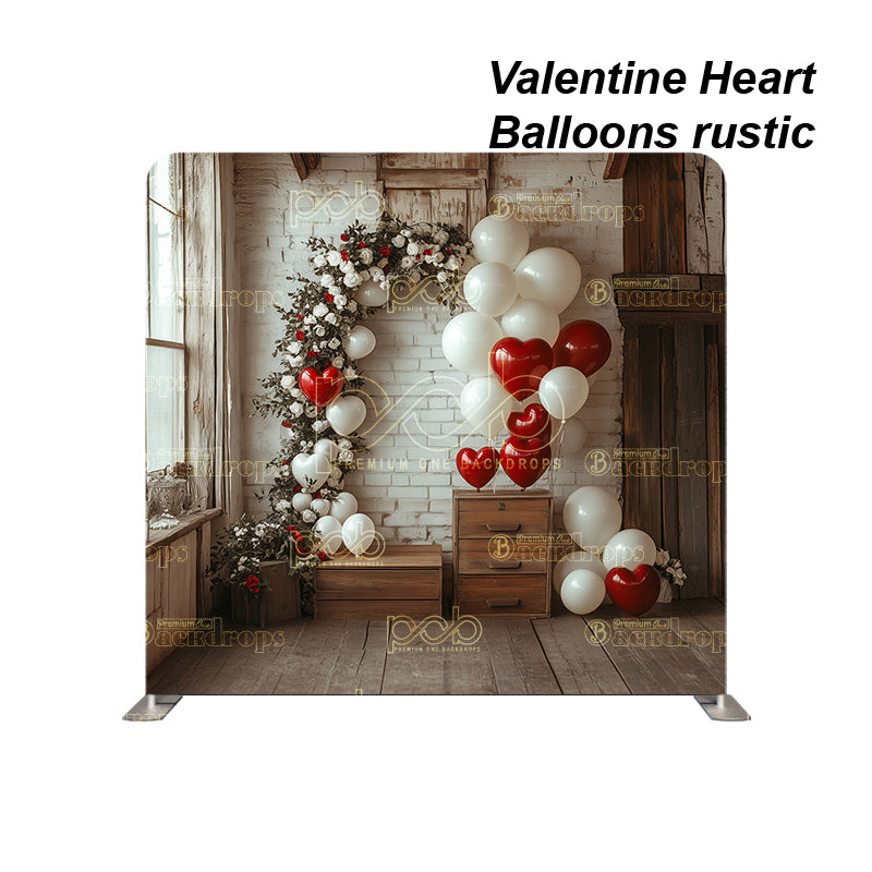 premium one pillowcover backdrops-Valentine Heart Balloons rustic