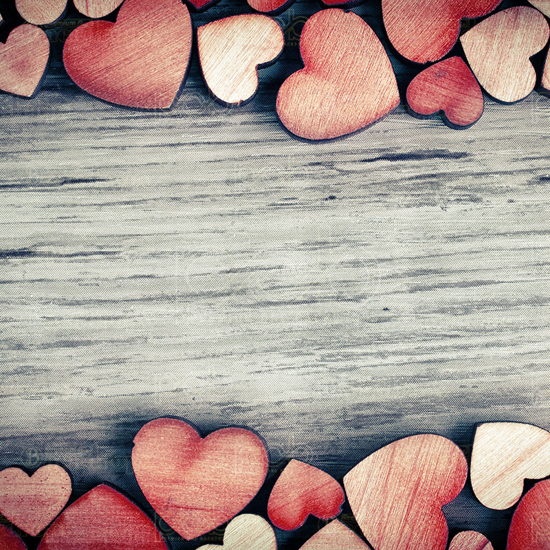 premium one pillowcover backdrops-WOODEN HEARTS