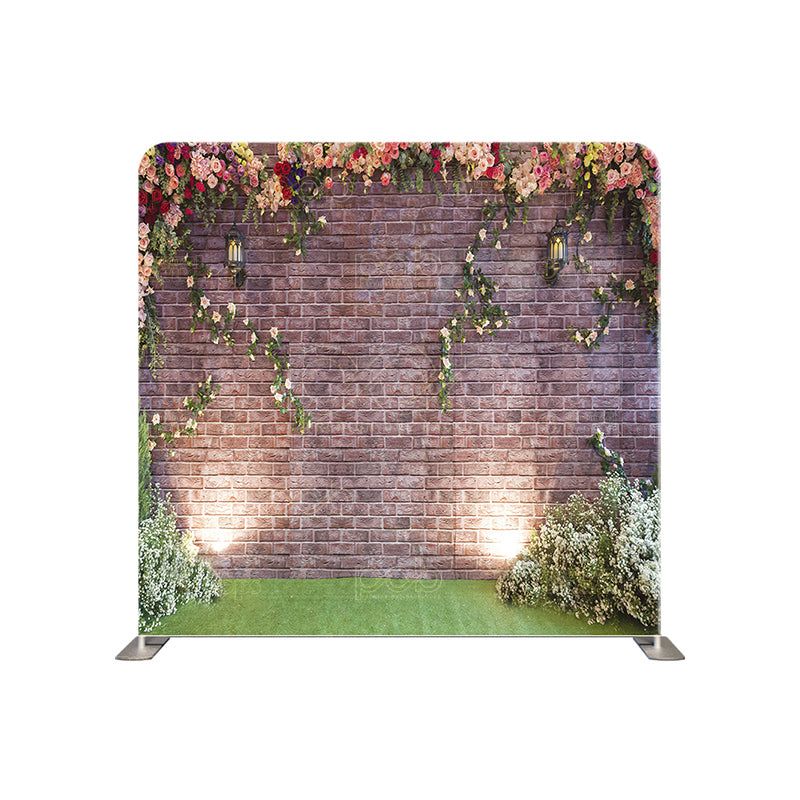 premium one pillow cover backdrops-Wedding Brick Wall