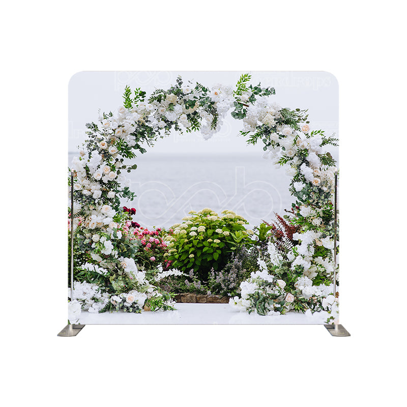 premium one pillowcover backdrops-Wedding round arch of flowers