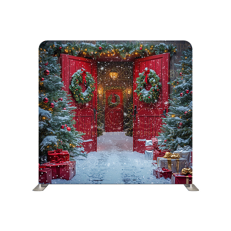 premium one pillowcover backdrops-Welcoming Christmas Doors