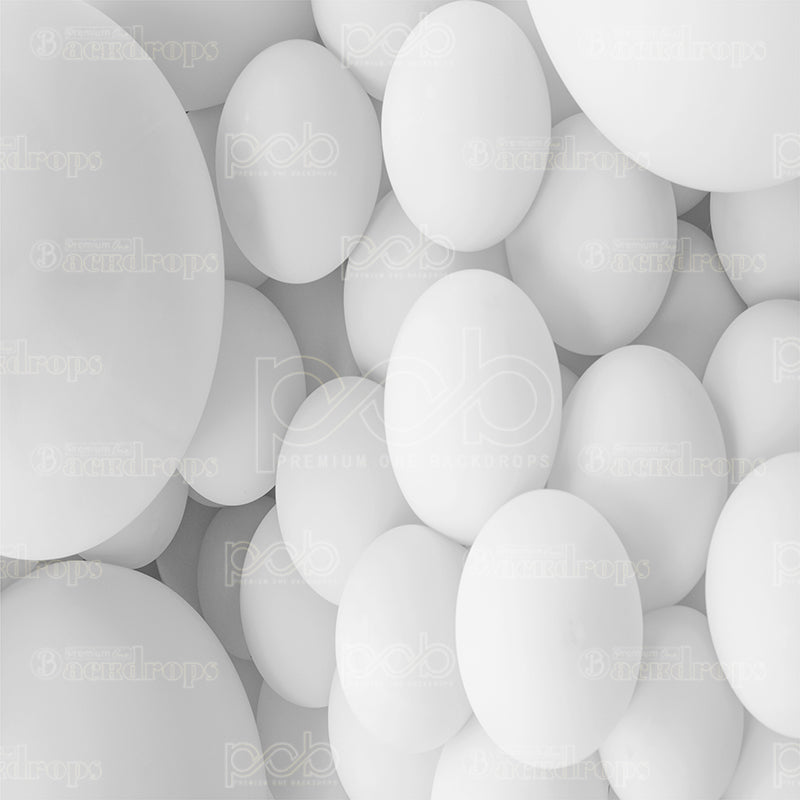 premium one pillowcover backdrops-White 3D Balloons