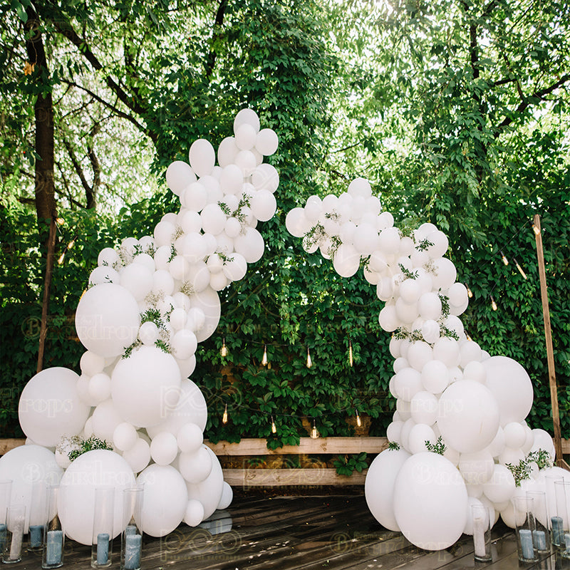 premium one pillowcover backdrops-White Balloon Arch