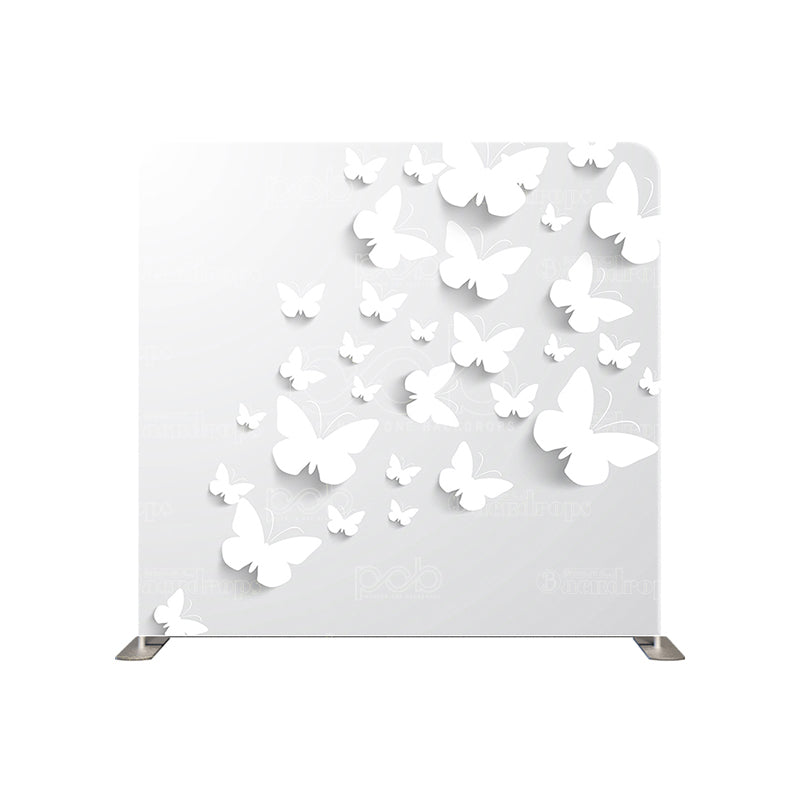 premium one pillow cover backdrops-White Butterflies