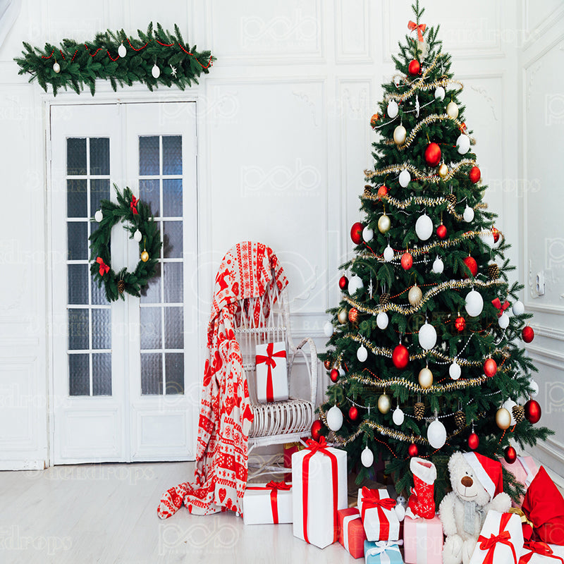 premium one pillowcover backdrops-White Christmas Holiday