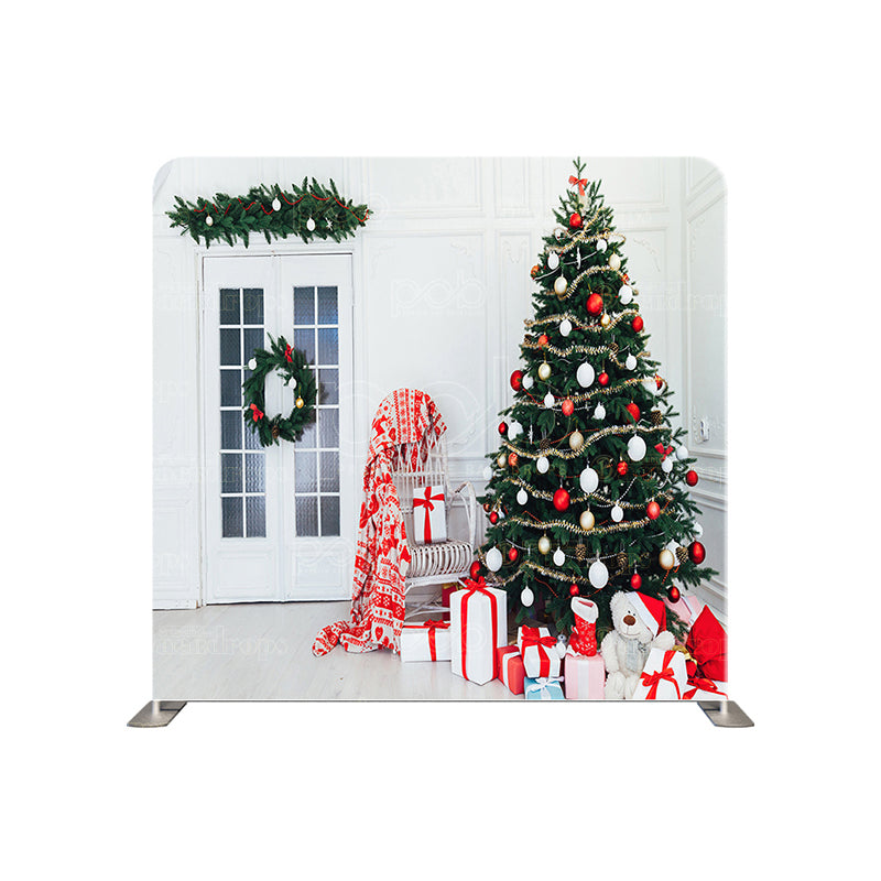 premium one pillow cover backdrops-White Christmas Holiday