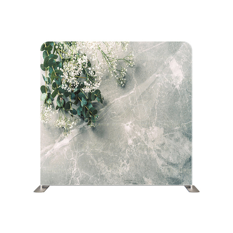 premium one pillow cover backdrops-White Flower Marble