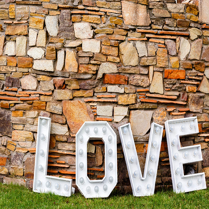 premium one pillowcover backdrops-White Love Letters