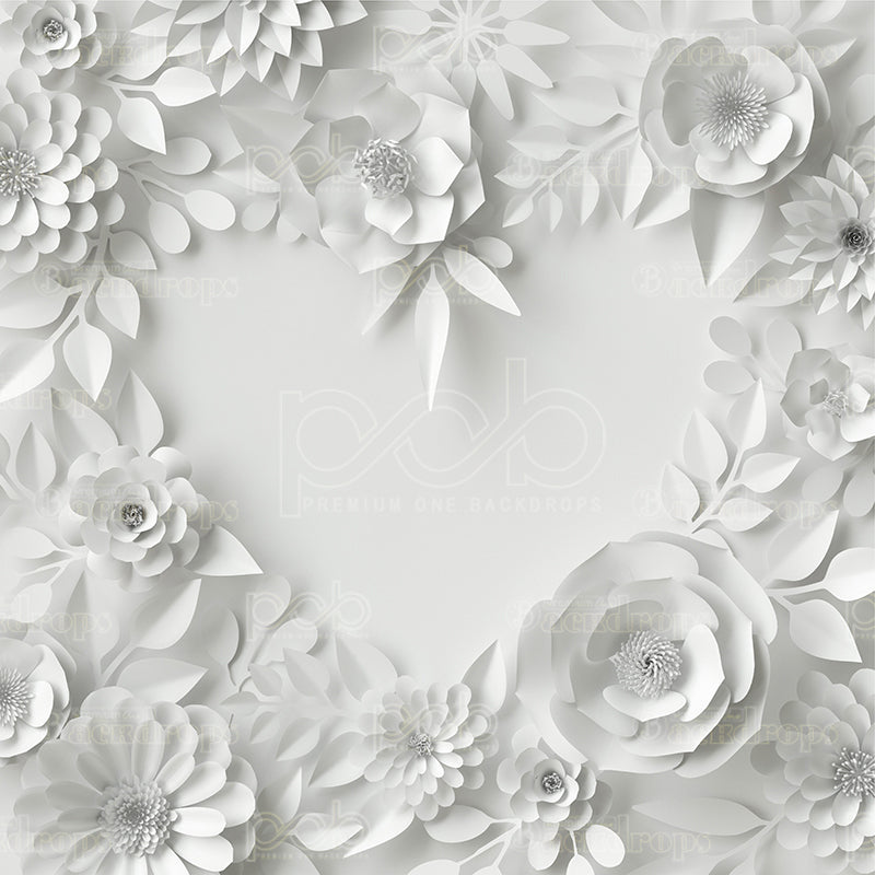 premium one pillowcover backdrops-White Paper Heart