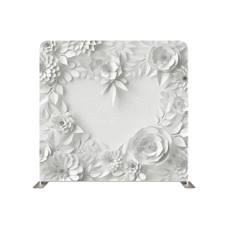 premium one pillow cover backdrops-White Paper Heart