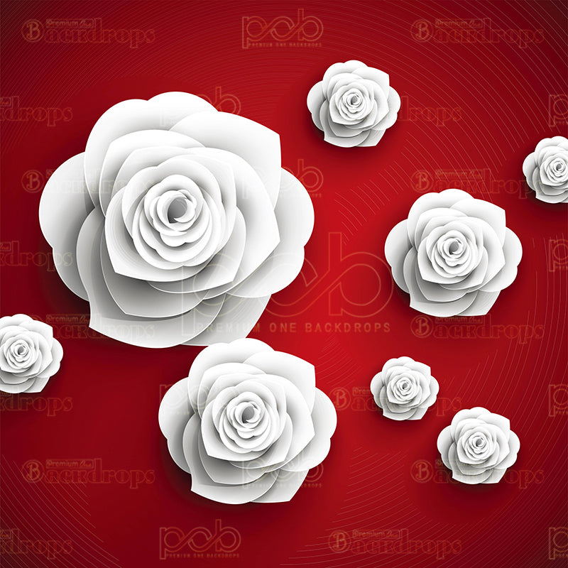 premium one pillowcover backdrops-White Roses