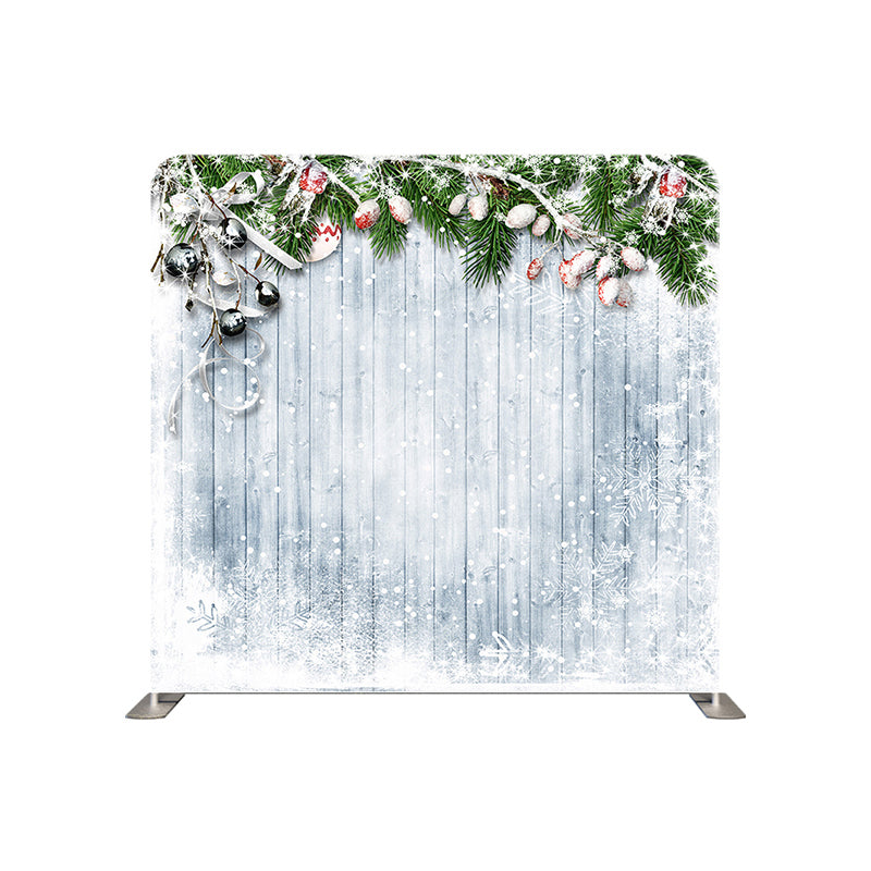 premium one pillow cover backdrops-White Snow Wood