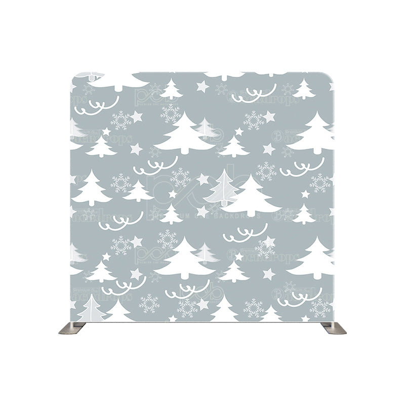 premium one pillow cover backdrops-White Christmas Tree