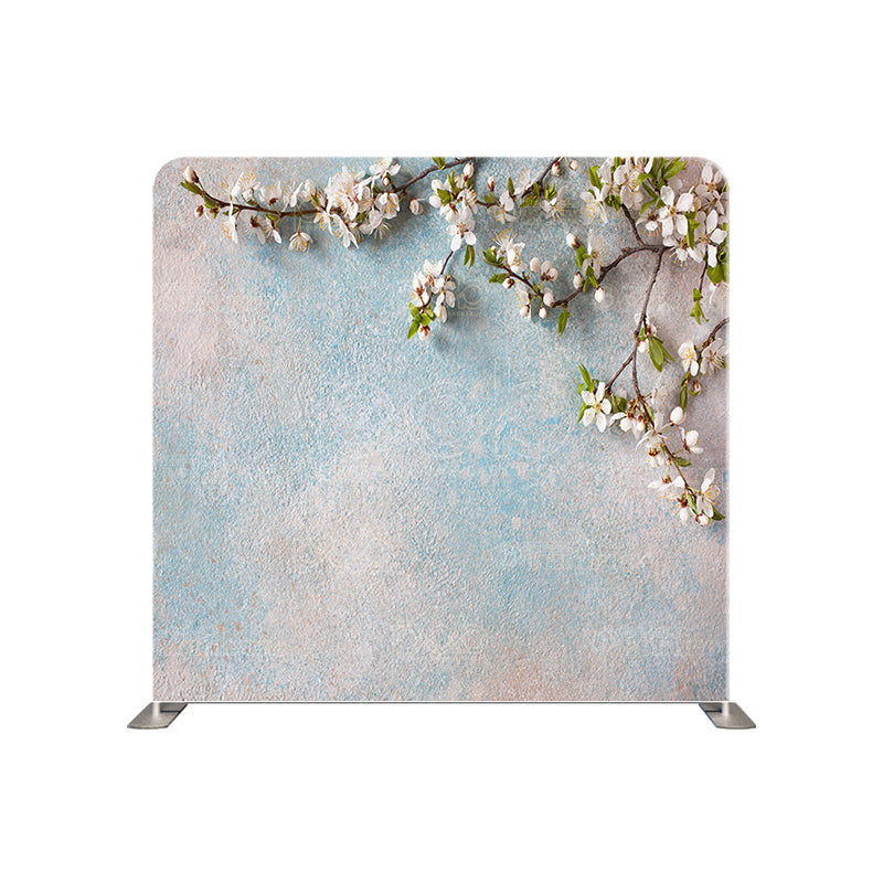 premium one pillow cover backdrops-White floral flowers