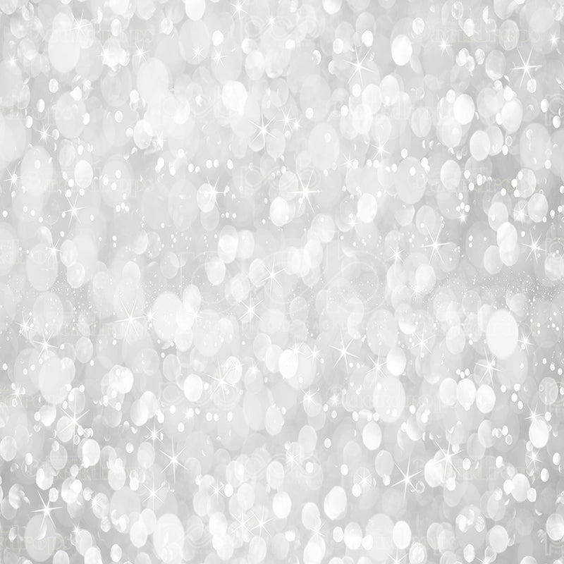 premium one pillowcover backdrops-White silver glitter bokeh