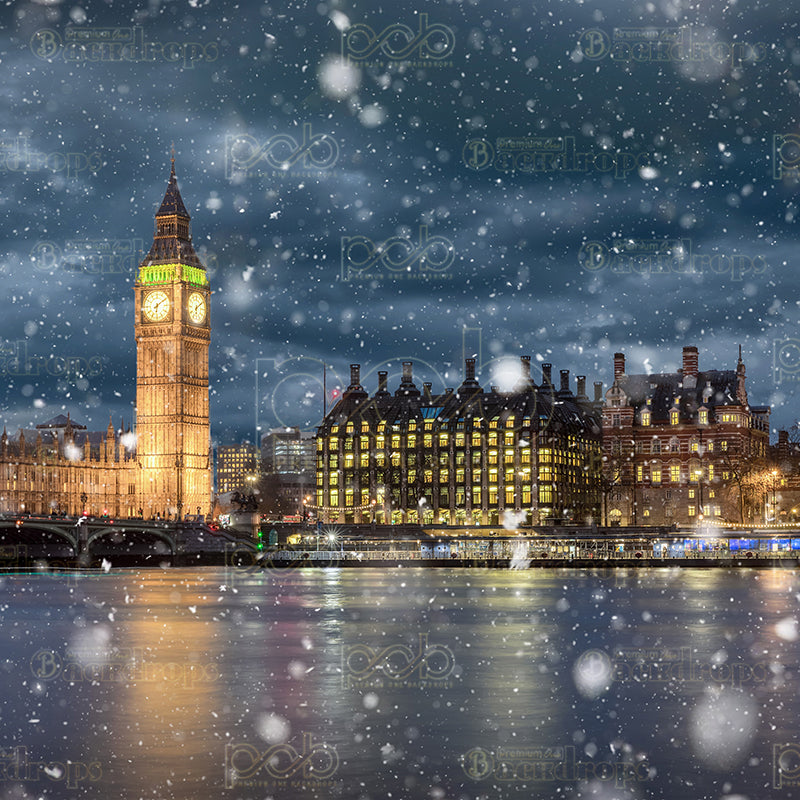 premium one pillowcover backdrops-Winter In London