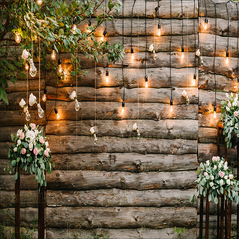 premium one pillowcover backdrops-Wood logs with lights